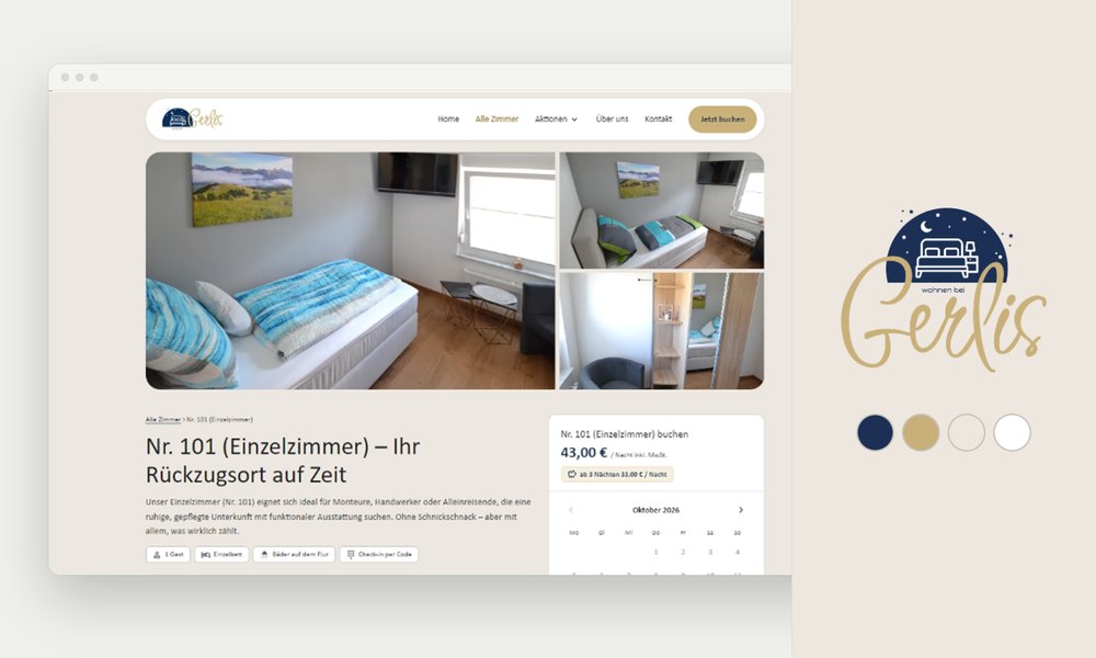 Zimmerseite von Wohnen bei Gerlis mit Fotos, Preis und Buchungskalender