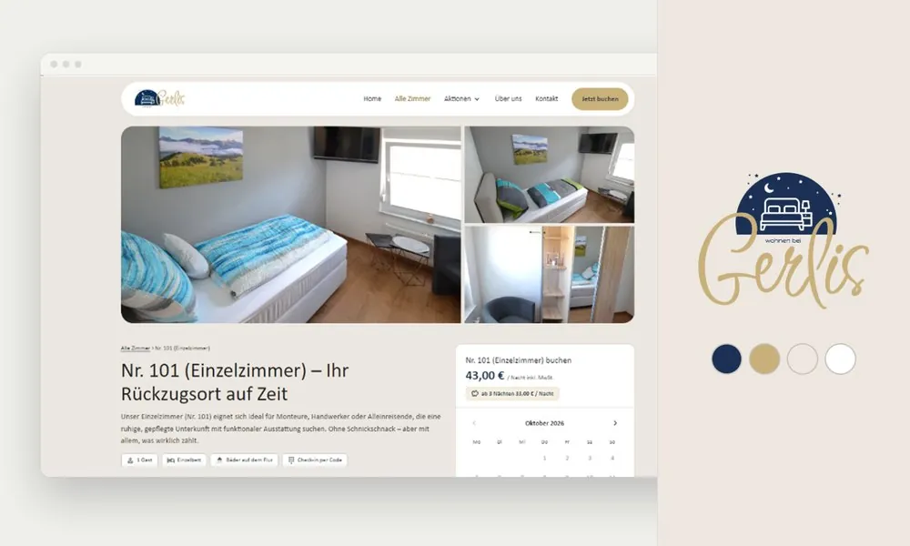 Zimmerseite von Wohnen bei Gerlis mit Fotos, Preis und Buchungskalender